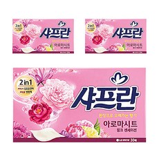 샤프란 아로마시트 섬유유연제 핑크센세이션 본품 30매입, 3개
