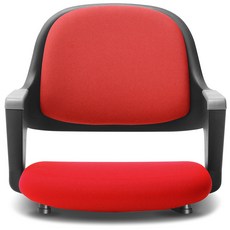 체어클럽 인조가죽 블랙바디 터치백 좌식의자, 레드