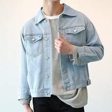 제제 남성용 심플 오버핏 데님자켓