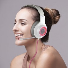 브리츠 가상 7.1채널 USB전원 마이크 조절 진동효과 RGB 게이밍 헤드셋, KG50, white