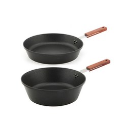 키친웰 블랙엣지 이노블 IH 팬 2종 세트, 혼합 색상, 프라이팬 20cm + 궁중팬 24cm
