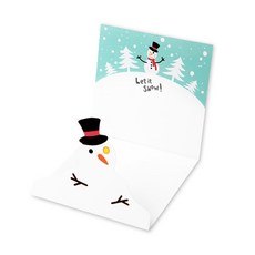 인디케이 크리스마스 렛잇스노우 눈사람 카드, 혼합 색상, 25개