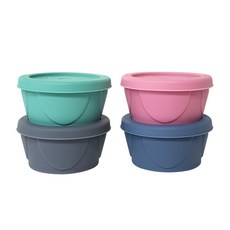 아가프라 야미 이유식보관용기 A타입 120ml 4종세트, 민트, 핑크, 블루, 그레이, 1세트
