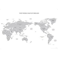 디자인아지트 세계지도 심플 화이트, 1개