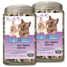 로라펫 너도나도 DODO 고양이 트릿 80g, 열빙어, 2개