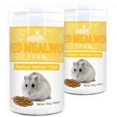 모스트펫 건조 밀웜 햄스터 간식, 1000ml, 2개