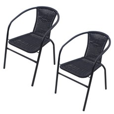 라탄 의자 2p, 블랙