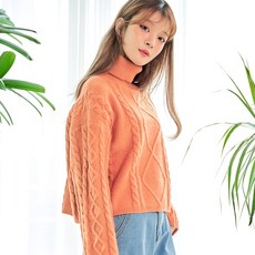 반에이크 오 여성용 도톰 터틀넥 니트