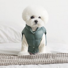 울리 강아지 쁘띠패딩 베스트, 카키