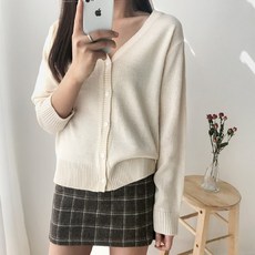 타미와플브이넥가디건