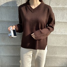 여성용 반시르 브이넥 니트