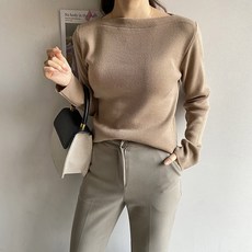 여성용 엘립 라운드 니트