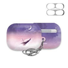 트라이코지 시즌1 에어팟 프로 하드케이스 + 철가루 방지스티커, 단일상품, 07 달빛고래 핑크달빛