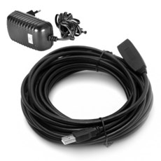 넥스트 USB2.0 리피터 케이블 + 5V 2A아답터, 1개, 10m