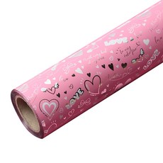 포포팬시 심쿵하트 비닐 롤 포장지 중 37.5cm x 20m, 핑크, 1개