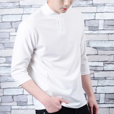 타운클로 남성용 헨리넥 솔리드 7부 티셔츠