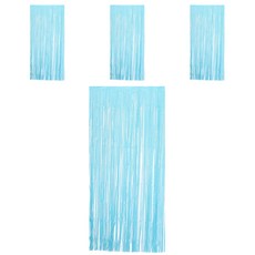파티장식 은박수술 커튼 4p, 파스텔블루