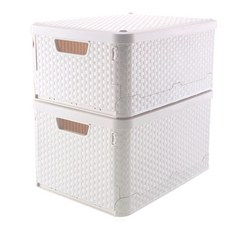 코랙코리아 라탄 폴딩박스 대형 36L, 화이트, 2개