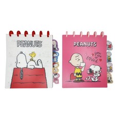 피너츠 스누피 인덱스 노트 A타입 + B타입 세트, 혼합색상, 1세트