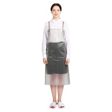 웰프런 우레탄 스트라이프 방수 앞치마 중 75 x 85 cm, 반투명 화이트, 1개