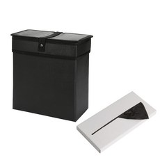 케이엠모터스 알라딘 차량용 쓰레기통 II 덮개형 블랙 + 비닐 봉투 50p 세트, 1세트