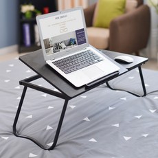 가팡 접이식 노트북 테이블 거치형, 블랙
