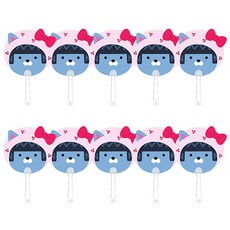 카카오프렌즈 손잡이 PP 부채, 리틀네오, 10개
