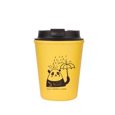 디지지 BPA FREE 소프트 머그 냉온 텀블러, 옐로우(팬더), 350ml
