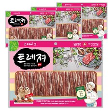 트레져 스테이크 강아지 간식 400g 랜덤 발송, 치킨 슬라이스, 4개