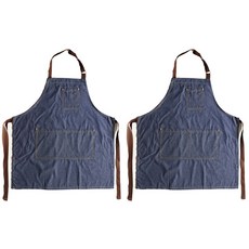 블럭마트 데님 앞치마, 청색, 2개