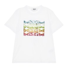 MSGM 여성용 비즈 로고 반팔 티셔츠