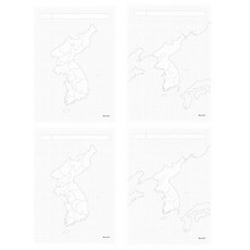 비온뒤 B5 한반도 모눈패드 2종 x 2p세트, 행정구역별 한반도 한국지리, 주요강 한반도 한국사, 1세트