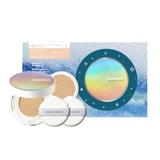 문샷 마이크로 세팅핏 쿠션 파운데이션 EX 15g + 리필 15g + 퍼프 2p 세트, 101 핑크 아이보리, 1세트