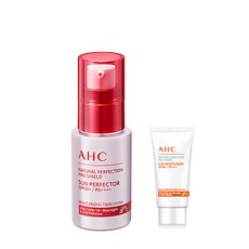 AHC 내추럴 퍼펙션 프로 쉴드 선 퍼펙터 SPF50+ PA++++ 40ml + 선 모이스처라이저 SPF50+ PA++++ 10ml, 1세트