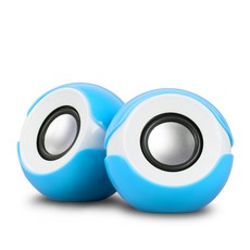 지군 멀티미디어 스테레오 미니스피커, GS-8000, 블루
