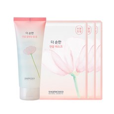 스와니코코 더순한 연꽃 클렌징 젤 150g + 연꽃 마스크팩 23g x 3p, 1세트