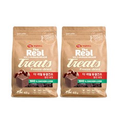 하림더리얼 강아지 동결건조 트릿, 닭간맛, 45g, 2개