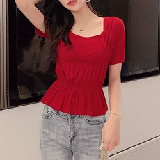 스퀘어넥셔링블라우스