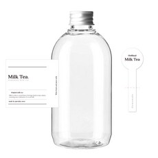 투명 페트병 ARB330 + 실버캡 + 스티커 N8, 330ml, 10세트