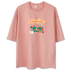 벤힛 하우스캣 오버핏 남녀공용 반팔티셔츠
