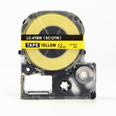 모든잉크샵 엡손 12mm SC12Y 호환 라벨테이프, 노랑바탕 + 검정글자