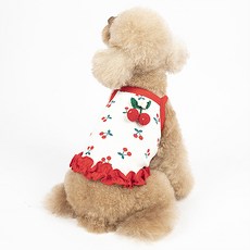 반려동물 귀요미 체리 프릴 나시, 화이트