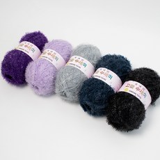 야나 고급 수세미 80g x 5종 + 도안 8종 뜨개질 DIY 패키지, 1세트, 퍼플시티