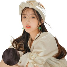 가발나라 U자형 레이어 C컬펌 오픈반가발 + 엑스트라피스 2p + 가발빗 + 꼬리빗 + 악어핀 세트, 내츄럴브라운, 1세트 - 핑크에이지가발