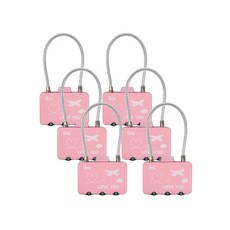 아이비스 3 다이얼 와이어 자물쇠 SP11332 핑크, 6개
