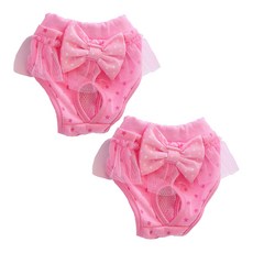 알럽펫 레이스 밴딩 반려동물 위생팬츠 핑크, XL, 2개