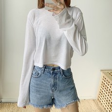엔비룩 여성용 이즈크롭 긴팔티