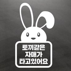 아기가타고있어요스티커 토끼자매 Large, 1개