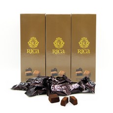 리카 명품 쇼콜라 수제 초콜릿 다크 36g x 3p + 비닐쇼핑백 세트, 1세트