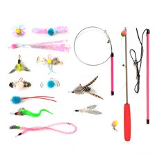  힐링타임 고양이 꿀잼 낚시대 종합 세트, 랜덤발송, 1세트 